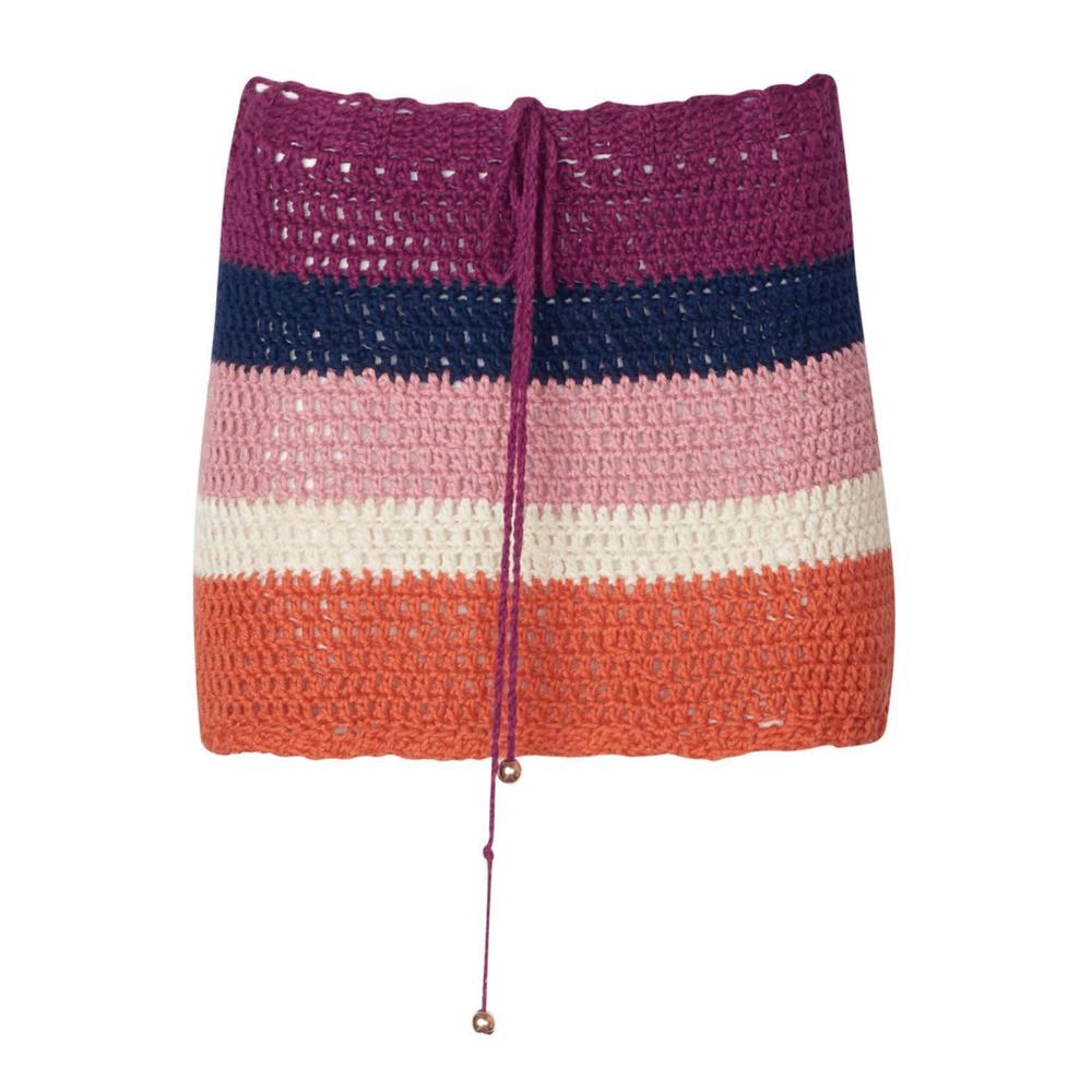NEW SOAH women's kaia crochet mini skirt in sunset